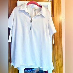 Michael Kors Xl women’s white blouse.  Tie sleeves